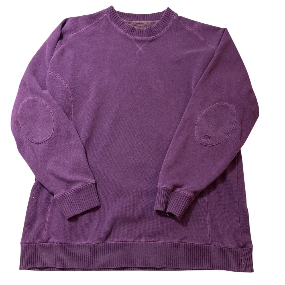 Born Crewneck Sweater XL Cotton Poly Blend‎ Mauritius Elbow Patches Ribbed Hems